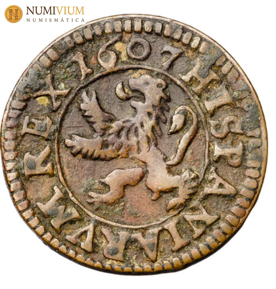 1607. Felipe III. Segovia. 2 maravedís. MBC+. Buen ejemplar