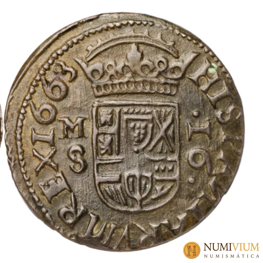 1663. Felipe IV. M (Madrid). S. 16 maravedís. Busto grande. MBC+