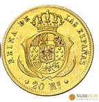 1862/1. I1862/1. Isabel II. Madrid. 20 reales. RARA