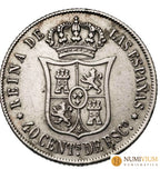 1866. Isabel II. Madrid. 40 céntimos de escudo. MBC Moneda histórica