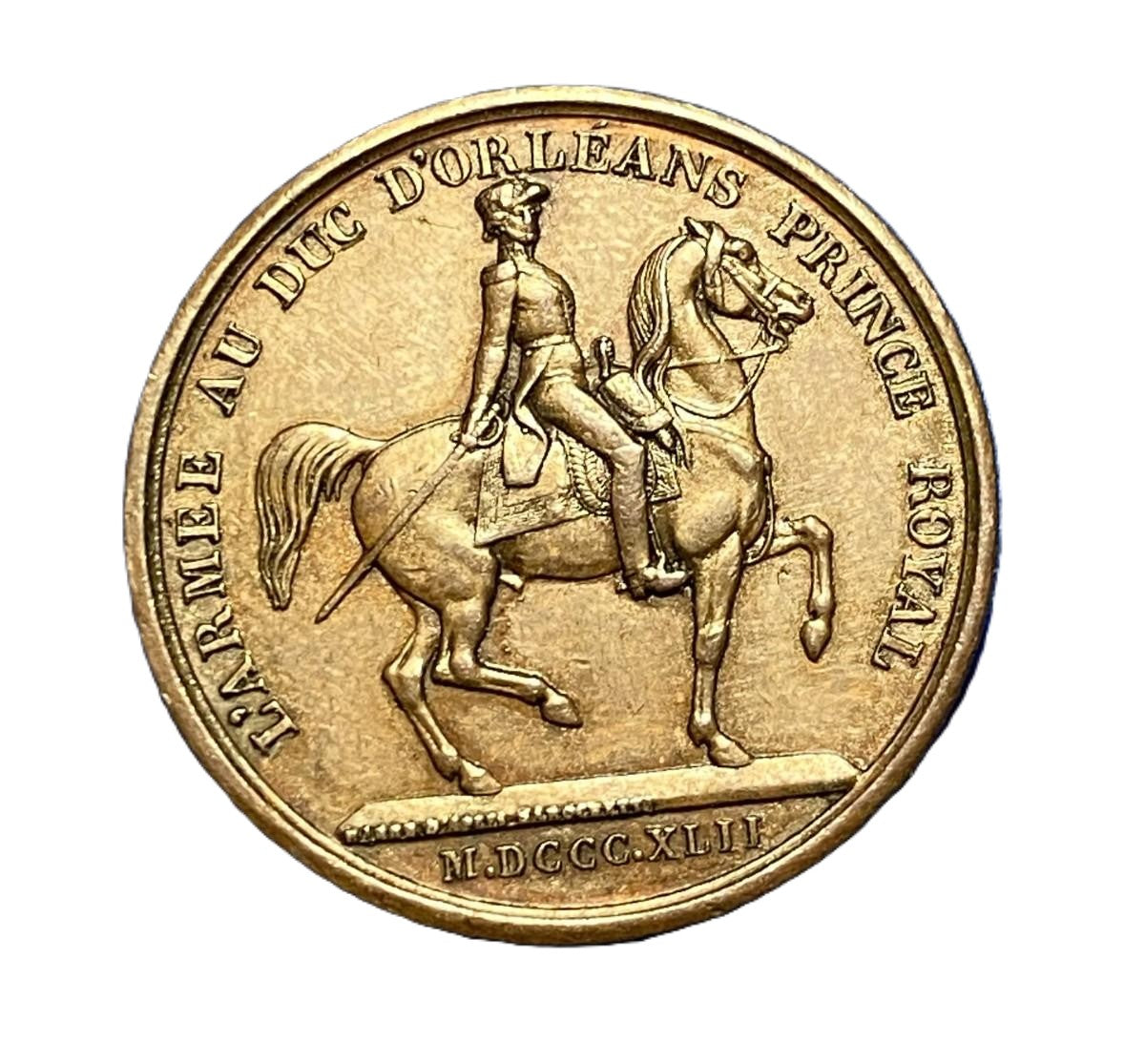 Preciosa Medalla de 1842 del Duc D'Orleans Prince Royal. EBC