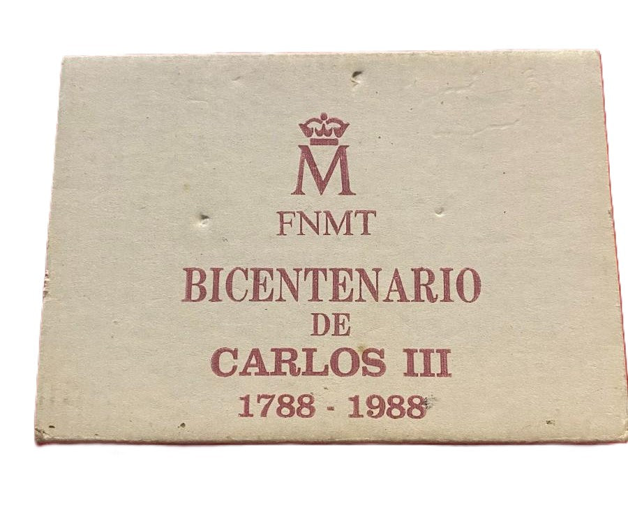 FNMT. SET DE 2 MEDALLAS CONMEMORATIVAS DEL BICENTENARIO DE CARLOS III, ACUÑADAS POR LA F.N.M.T. . 1.988