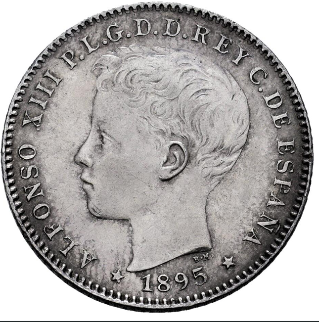Alfonso XIII (1886-1931). Puerto Rico. 20 centavos. 1895. Escasa así. Encapsulada AU58 (EBC+)
