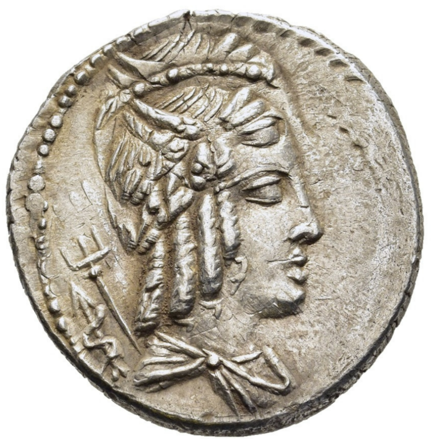 GENS JULIA: L. JULIUS BURSIO. Denario (85 a.C.). Roma