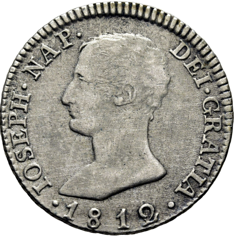 JOSÉ NAPOLEÓN. Sevilla. 4 reales. 1812. Escasa. Posible sobrefecha sobre 1
