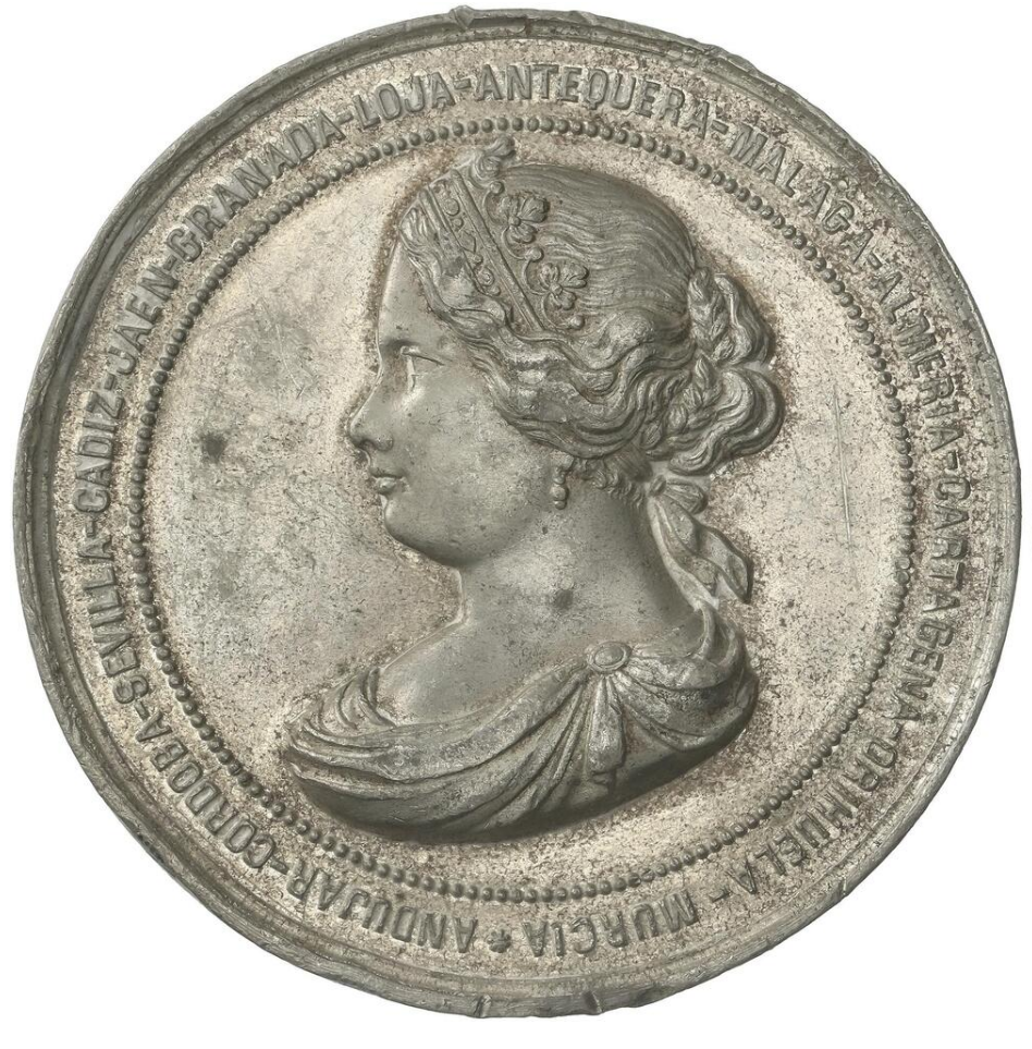 Medalla ISABEL II. 1862. Visita Real a las Provincias de Andalucía y Murcia. Ø 51 mm. EBC