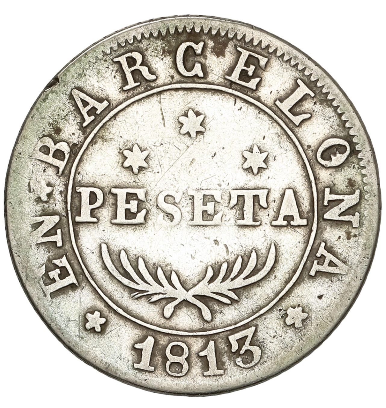 Jose Napoleón · 1 Peseta · 1813 · Barcelona. Variante
