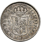 Isabella II (1833-1868). 1 real. Seville. 1854 (Cal-323). Slight toning. Near Mint/Mint Condition