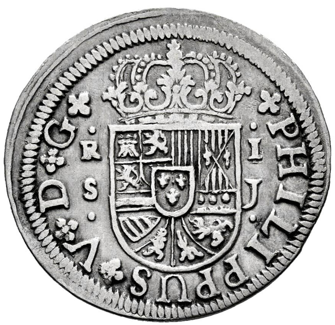 Felipe V (1700-1746). 1 real. 1720. Sevilla. J. Fecha Rarísima. MBC+/MBC