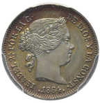 Isabel II. 1 Real de 1864 Sevilla. Encapsulado M64. Sin Circular. Pop Top Preciosa pátina.