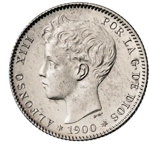 Alfonso XIII. 1 peseta. Madrid. 1900. EBC
