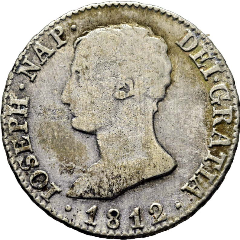 JOSÉ NAPOLEÓN. Madrid. 4 reales. 1812. RS. Muy escasa.