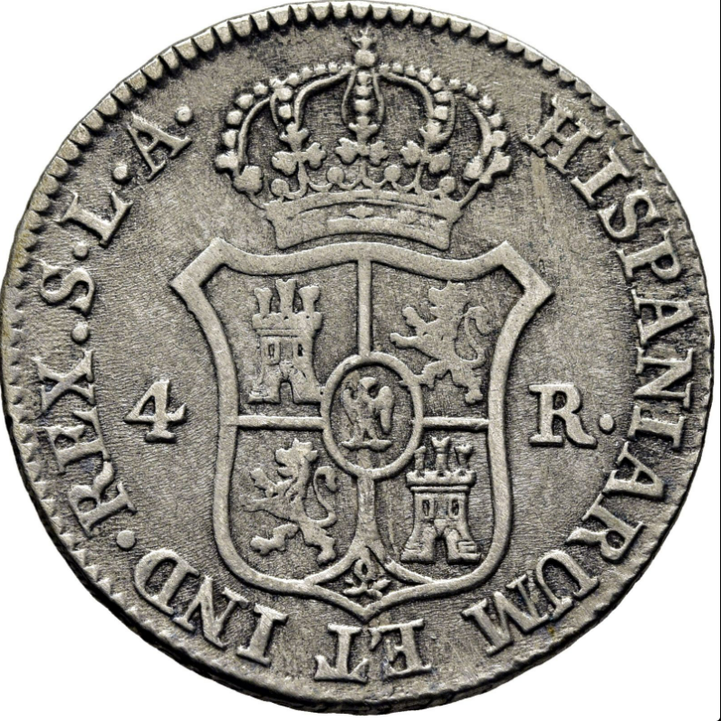 JOSÉ NAPOLEÓN. Sevilla. 4 reales. 1812. Escasa. Posible sobrefecha sobre 1
