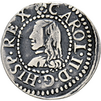 CARLOS II (1665-1700). 1 Croat. 1682. Barcelona.