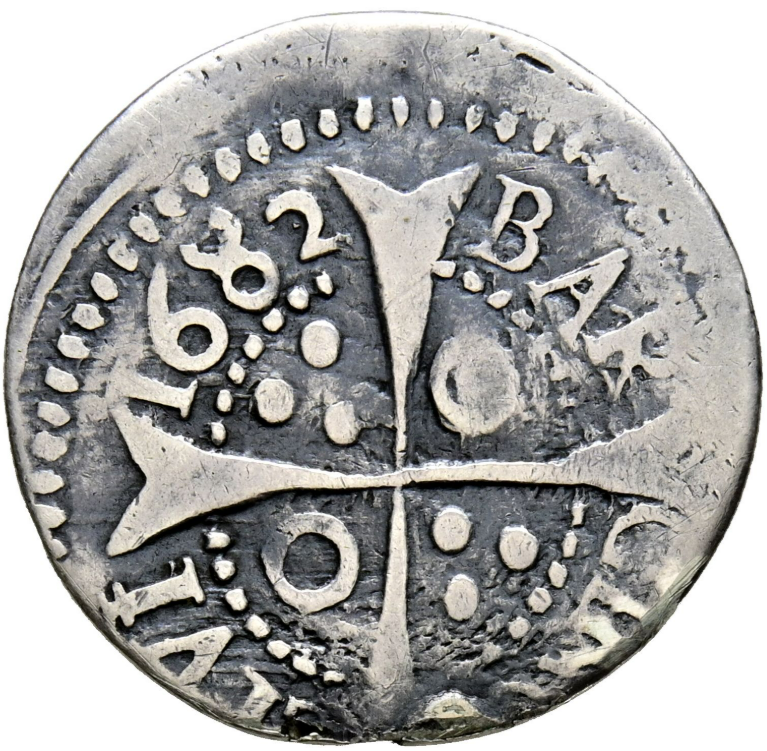 CARLOS II (1665-1700). 1 Croat. 1682. Barcelona.