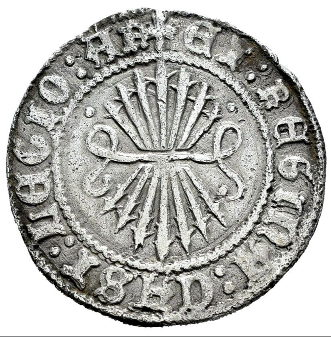 Fernando e Isabel (1474-1504). 1/2 real. Sevilla. Excelente. Leyendas completas. MBC+.