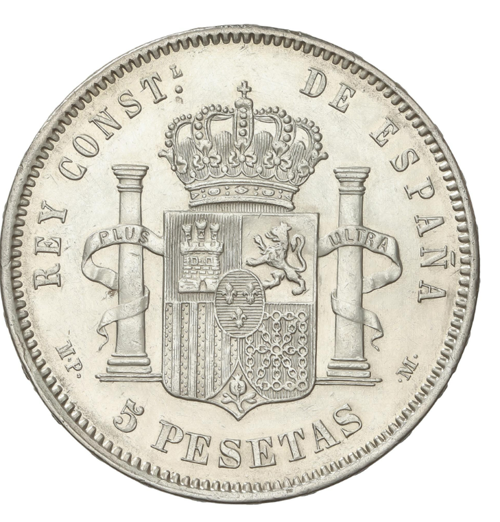 ALFONSO XIII. 5 Pesetas. 1889 (*18-89). M.P.-M. EBC-