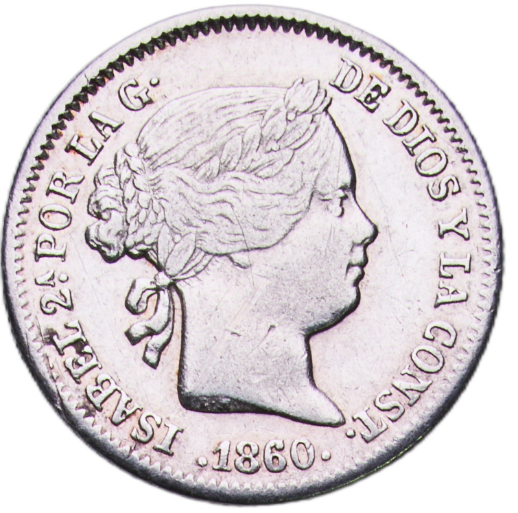 Isabella II. 1 Real. Madrid. 1860. EBC