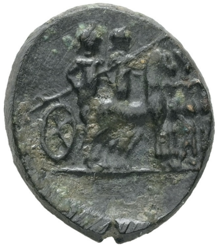 AEOLIS, KYME. Bronce. Siglo II a.C.Interesante cobre con escenas clásicas.