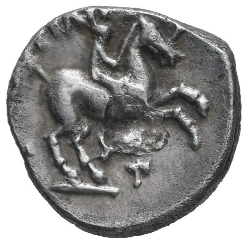 REYES DE MACEDONIA, FILIPO II. Raro 1/5 de tetradracma de plata (359-336 a.C.) Anfípolis.