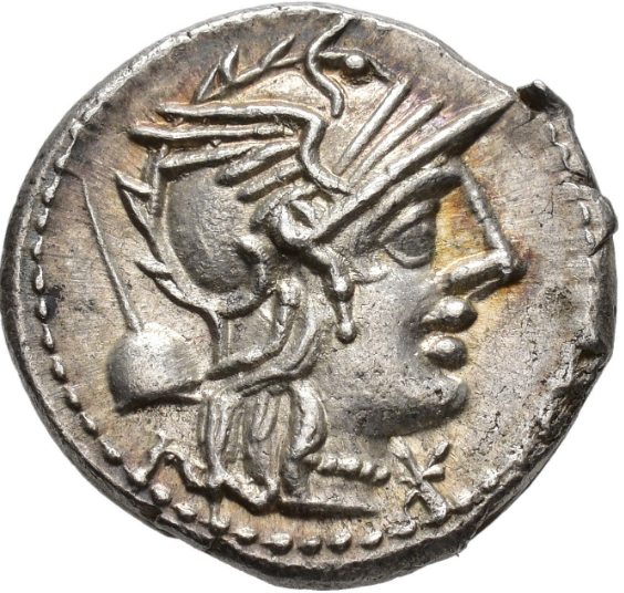 GENS QUINCTIA. T. Quinctius Flaminius. Denario. Roma (126 a.C.). EBC