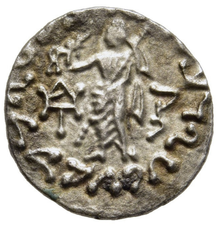 Indosescitas. AZES I (aprox. 58-12 a.C.). Dracma