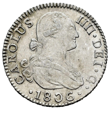 CHARLES IV. 2 Reales. 1806. Seville. MBC+/EBC-