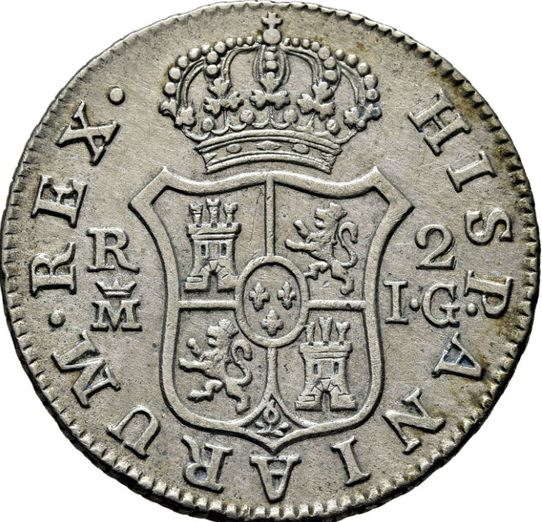 CHARLES IV. Madrid. 2 reales. 1808. IG. EBC+. Attractive specimen.