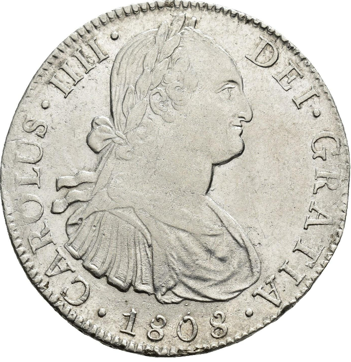 CHARLES IV. 8 reales. 1808. Mexico. TH. MBC+/EBC-.