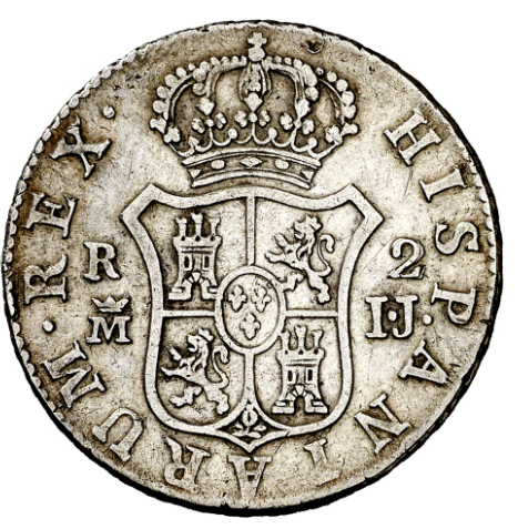 FERNANDO VII. 2 reales. 1813. Busto desnudo. Escasa. MBC-