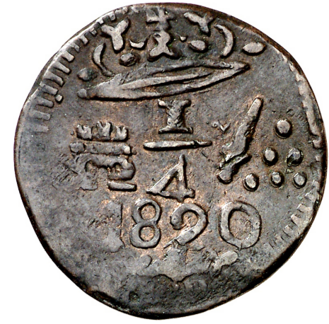 FERNANDO VII. 1/4 de real. 1820 Santa Marta. MBC