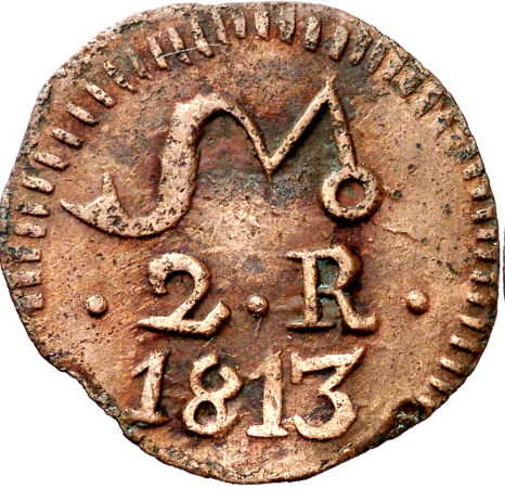 FERNANDO VII. 2 reales. 1813. Morelos. MBC+/MBC-