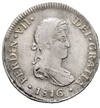FERNANDO VII (1808-1833). 2 reales. 1816. Lima. JP. MBC