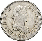 FERDINAND VII (1808-1833). 2 Reales. 1815. Seville CN. MBC+. Beautiful. Remains of original brilliance.