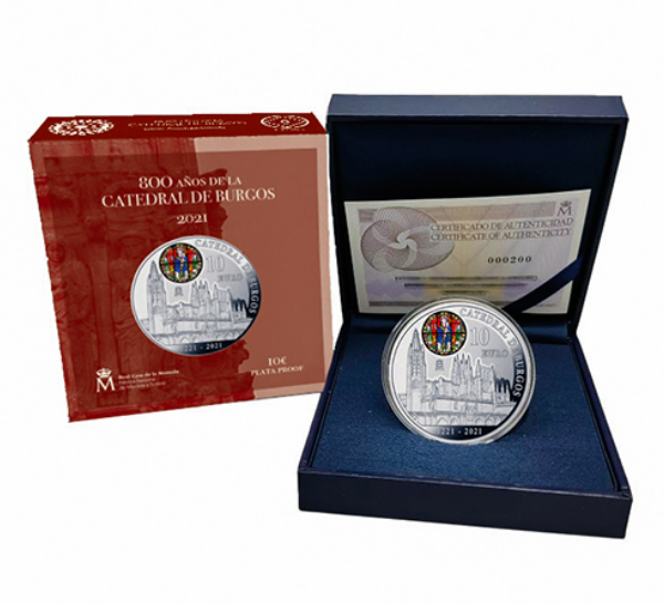 FNMT. 2021. 10€ silver. 800 years of Burgos Cathedral.