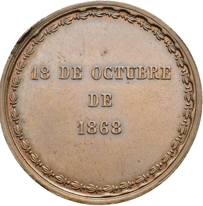 GOBIERNO PROVISIONAL. Medalla. 1868. El partido liberal a D. Salustiano Olózaga. EBC