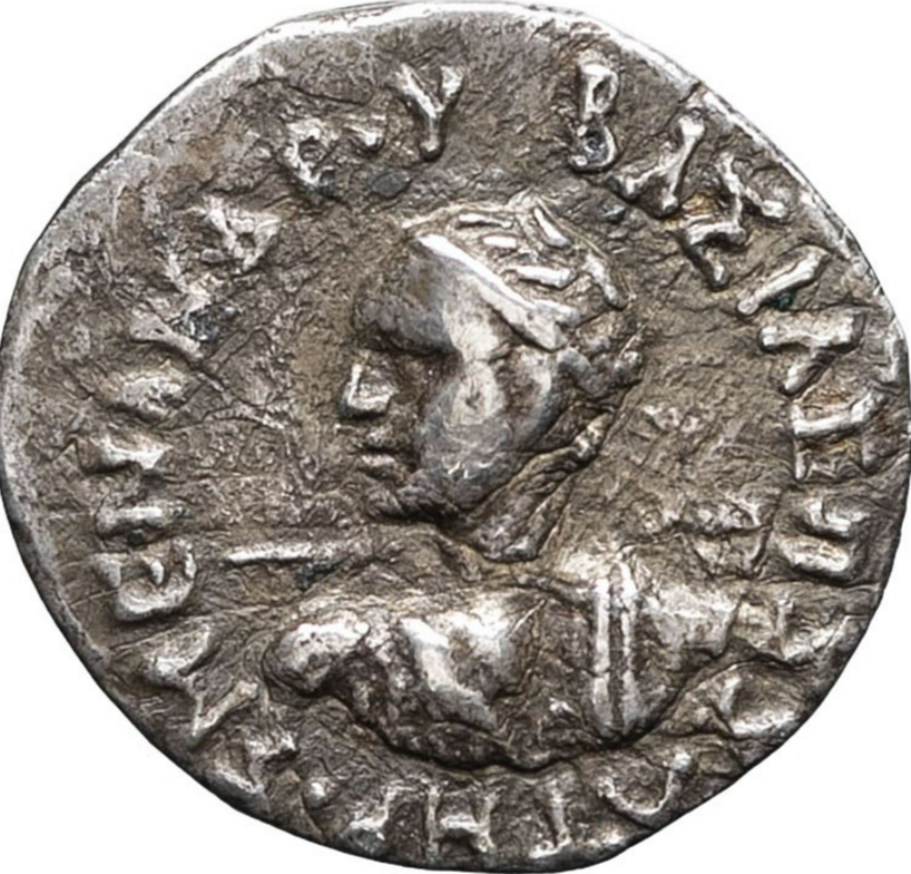 KINGS OF BACTRIA: MENANDROS I SOTER (160-130 BC). Drachma