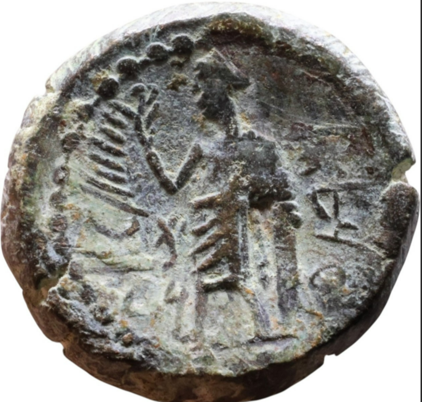 PHOENICIA (2nd century BC). City of Marathos. Bronze coin. Bust of Berenice II.