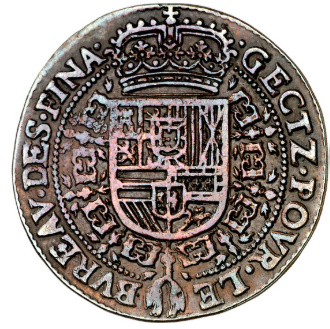 1644. Felipe IV. Amberes. Oficina Imperial de Finanzas. Confianza en Dios. Jetón.