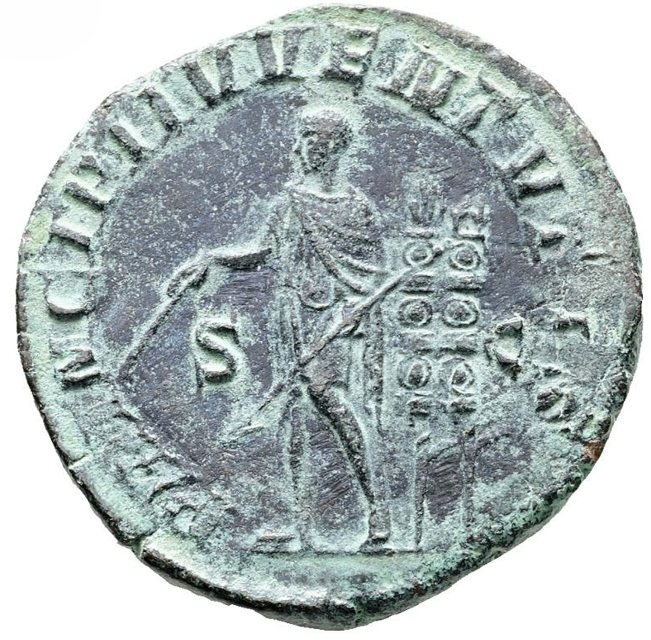 MAXIMUS (336-338). César, hijo de Maximino Tracio. SESTERCIO