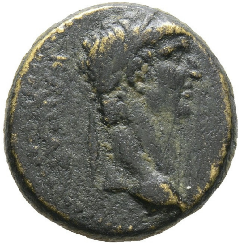 CLAUDIO 41-54 dC. Frigia, Cadi.  Hemiassarion de Oricalco.