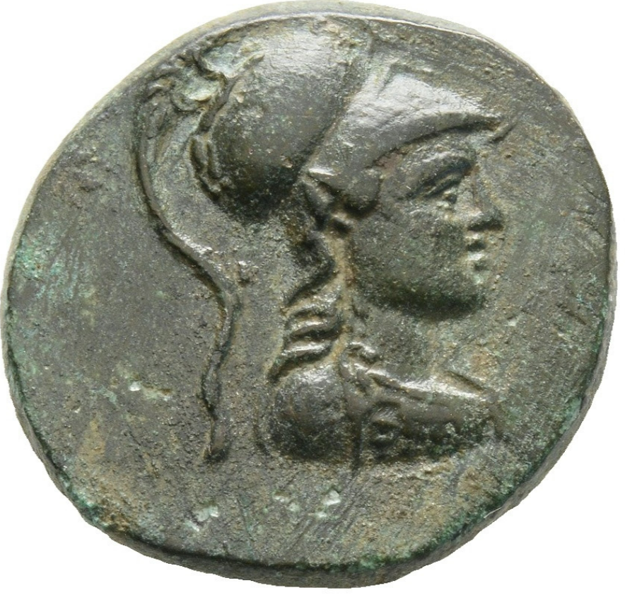 Frigia, Apamea. Ca. 100-50 a.C. Bronce (AE) (8,68 g, 24 mm). Antifón y Menecleo, magistrados.