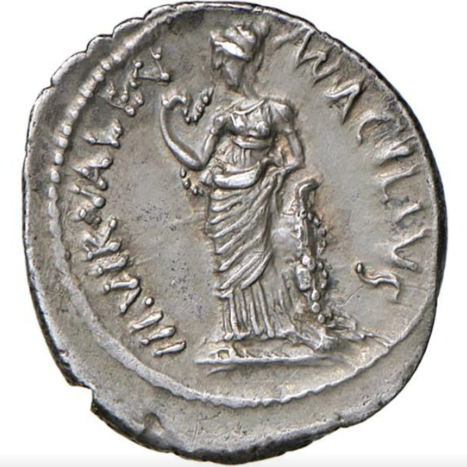 GENS ACILIA. Acilio Glabrio (49 a.C.) - Denario. EBC+