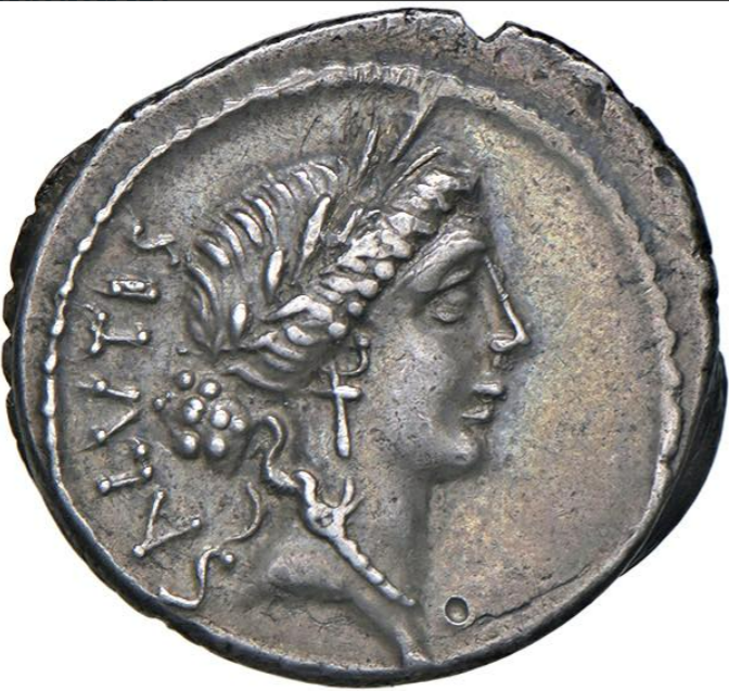 GENS ACILIA. Acilio Glabrio (49 a.C.) - Denario. EBC+