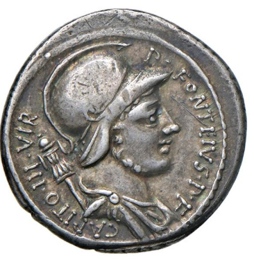 GENS FONTEIA P. Fonteius P. f. Capito. (55 aC) Denario. EBC/EBC+