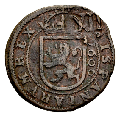 Felipe III (1598-1621). 8 maravedís. 1606. Segovia. Resello XII