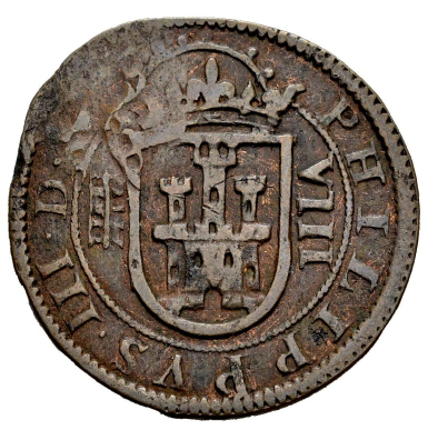 Felipe III (1598-1621). 8 maravedís. 1606. Segovia. Resello XII