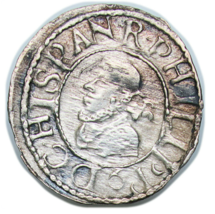 Felipe III (1598-1621). Moneda de ½ croat de plata. Barcelona 1611 (cruz pequeña).