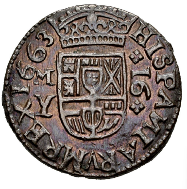 Felipe IV (1621-1665). 16 maravedís. 1663. Madrid.