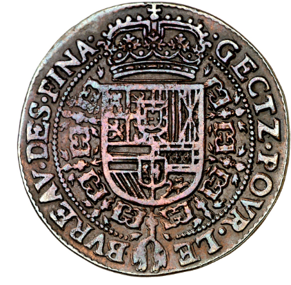 FELIPE IV. Jetón. 1644. Amberes. EBC-/MBC+ Pátina